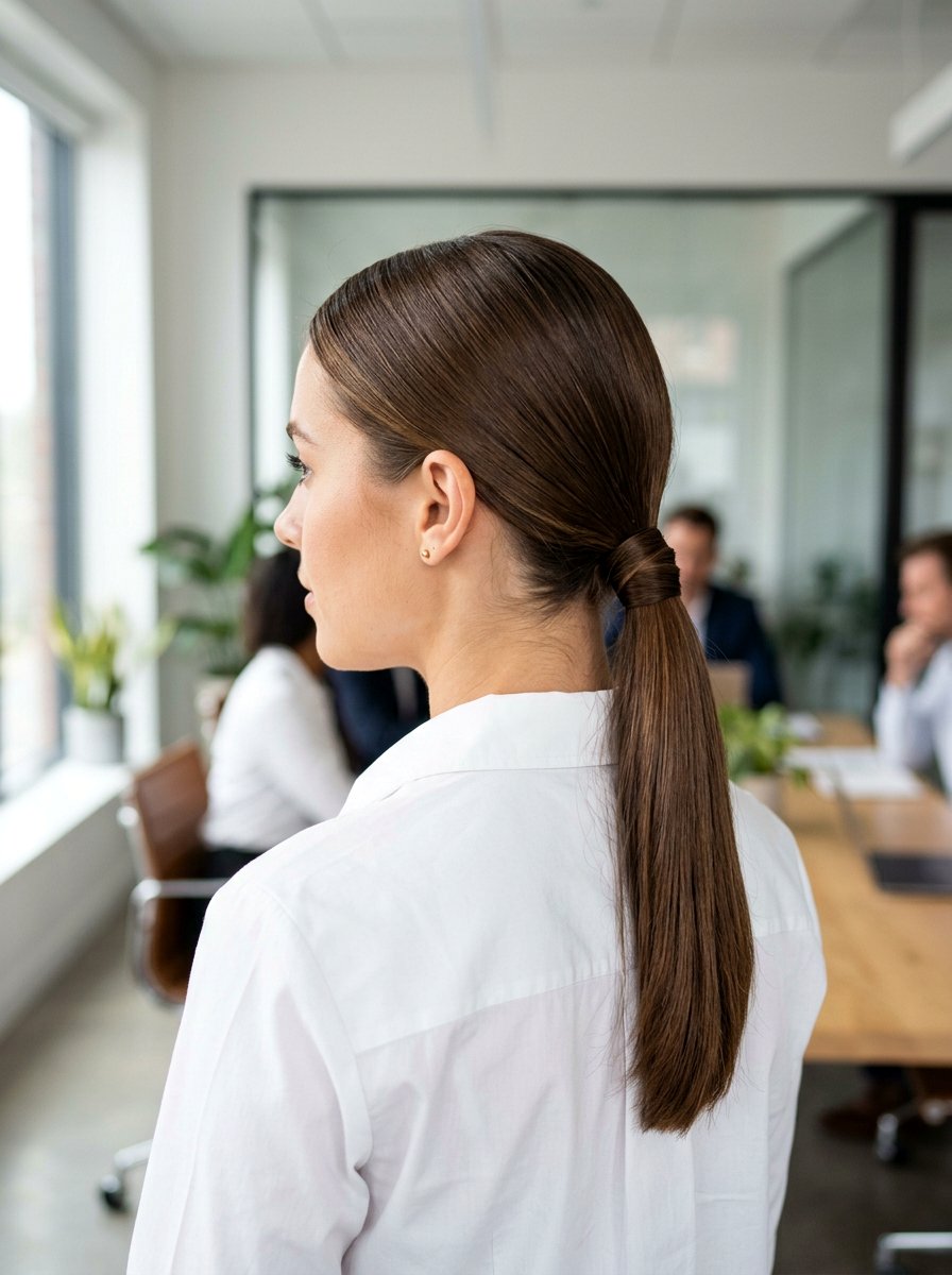 Low Ponytail Meeting Hairstyle - 20 easy meeting hairstyle for women - 20 easy meeting hairstyle for women