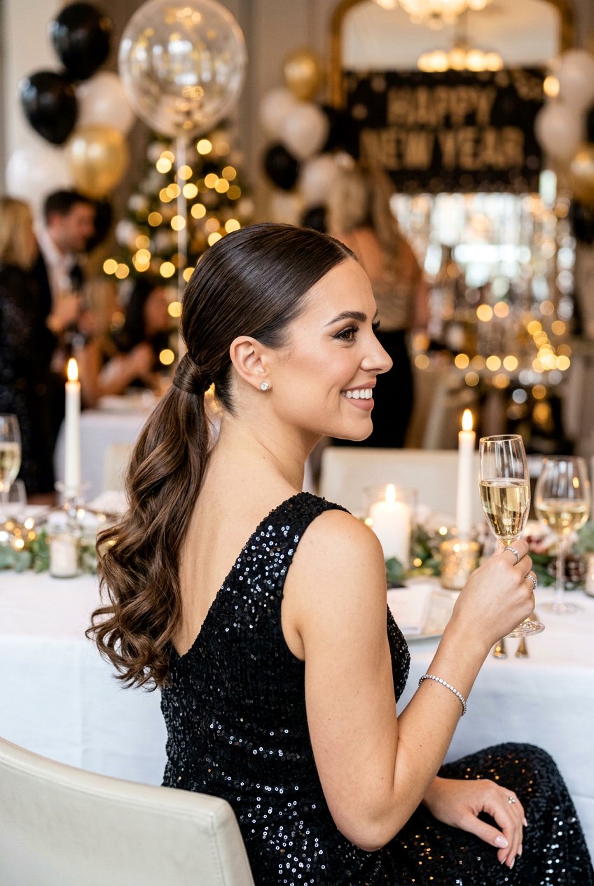 Low Ponytail New Years Eve Hairstyle - 20 new years eve hairstyles - 20 new year’s eve hairstyles