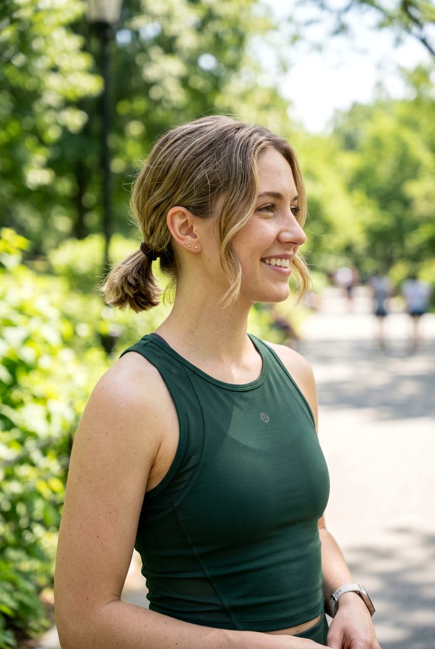 Low Ponytail Short Bob - 20 beach hairstyle for short bob - 20 beach hairstyle for short bob