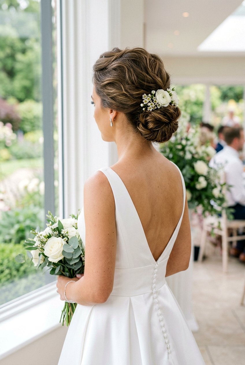 Low Ponytail Updo With Textured Crown - 20 textured wedding updo for fine hair - 20 textured wedding updo for fine hair