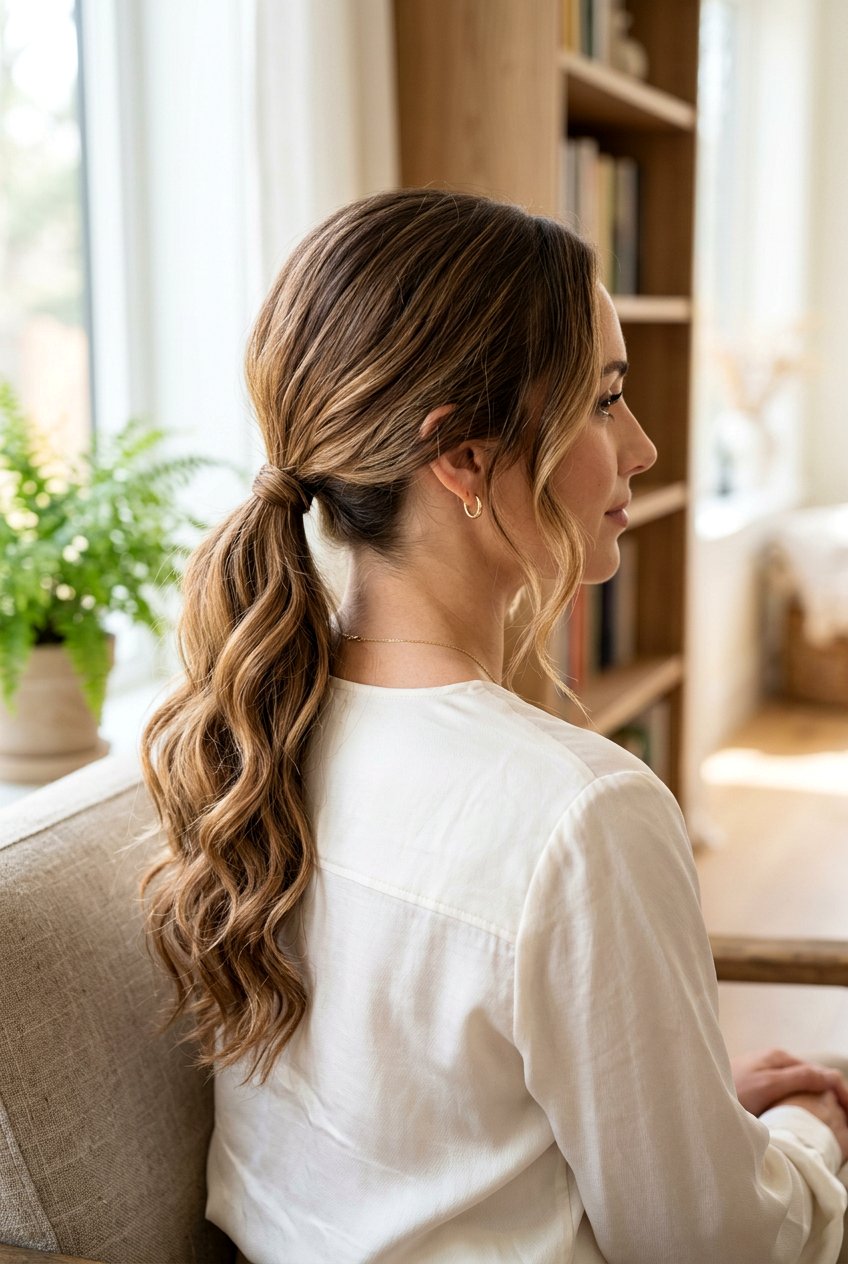 Low Ponytail Waves For Girls Night - 20 girls night waves hairstyle - 20 girls night waves hairstyle