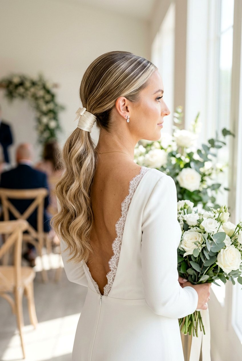 Low Ponytail Wedding Hair - 20 wedding season hairstyles - 20 wedding season hairstyles