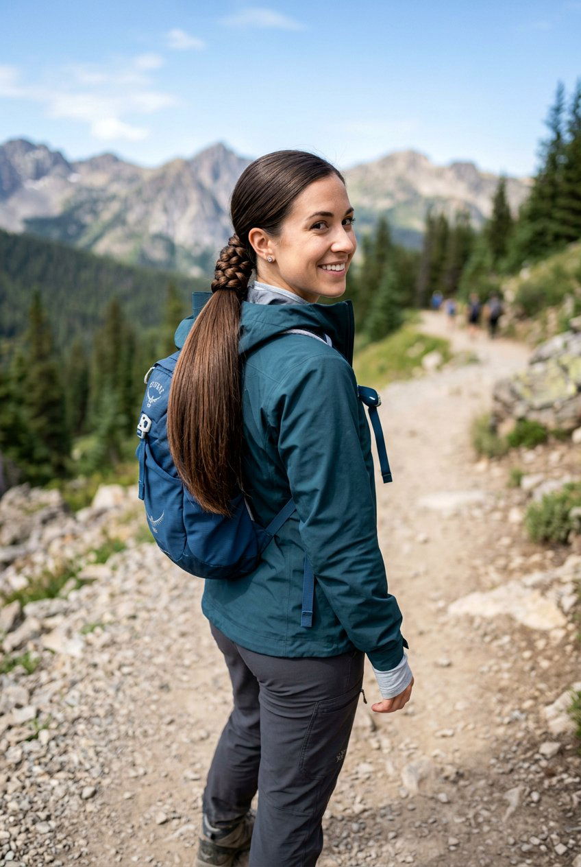 Low Ponytail With Braided Base - 20 camping hairstyle for medium hair - 20 camping hairstyle for medium hair