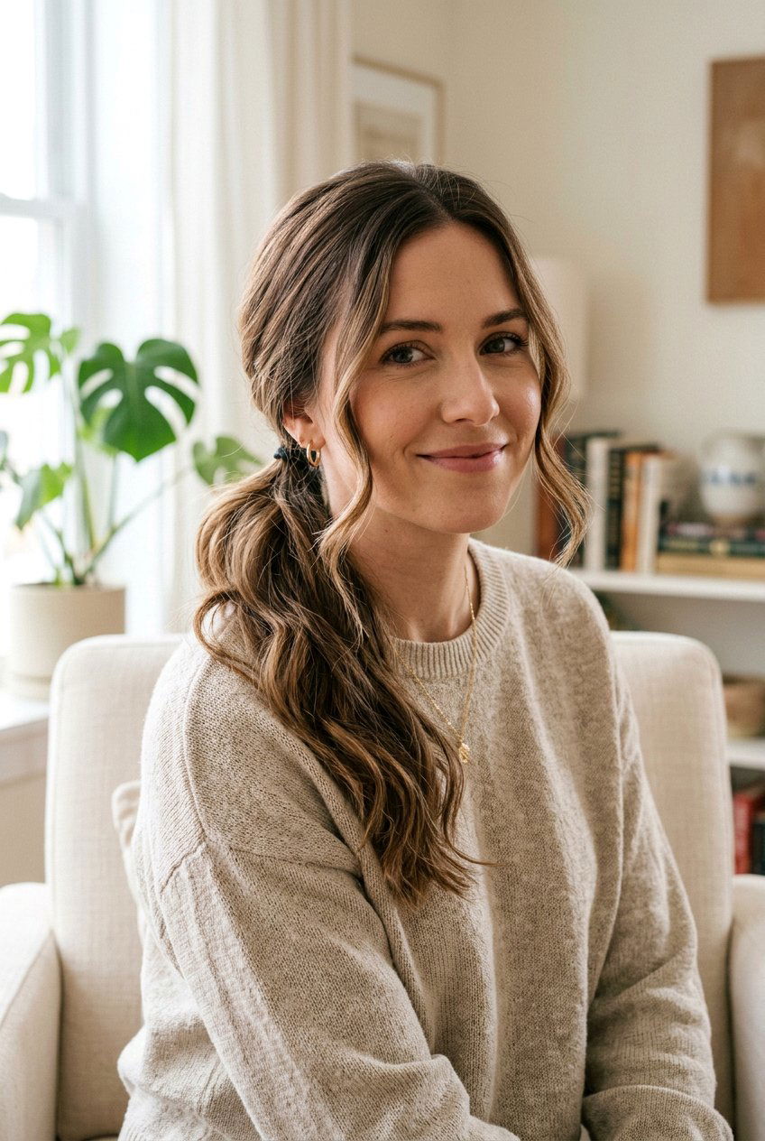 Low Ponytail With Face Framing Pieces - 20 girls night out hairstyles - 20 girls night out hairstyles