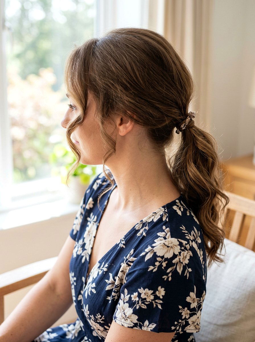 Low Ponytail With Face Framing Pieces For Resort Dinner - 20 resort dinner ponytail hairstyle - 20 resort dinner ponytail hairstyle