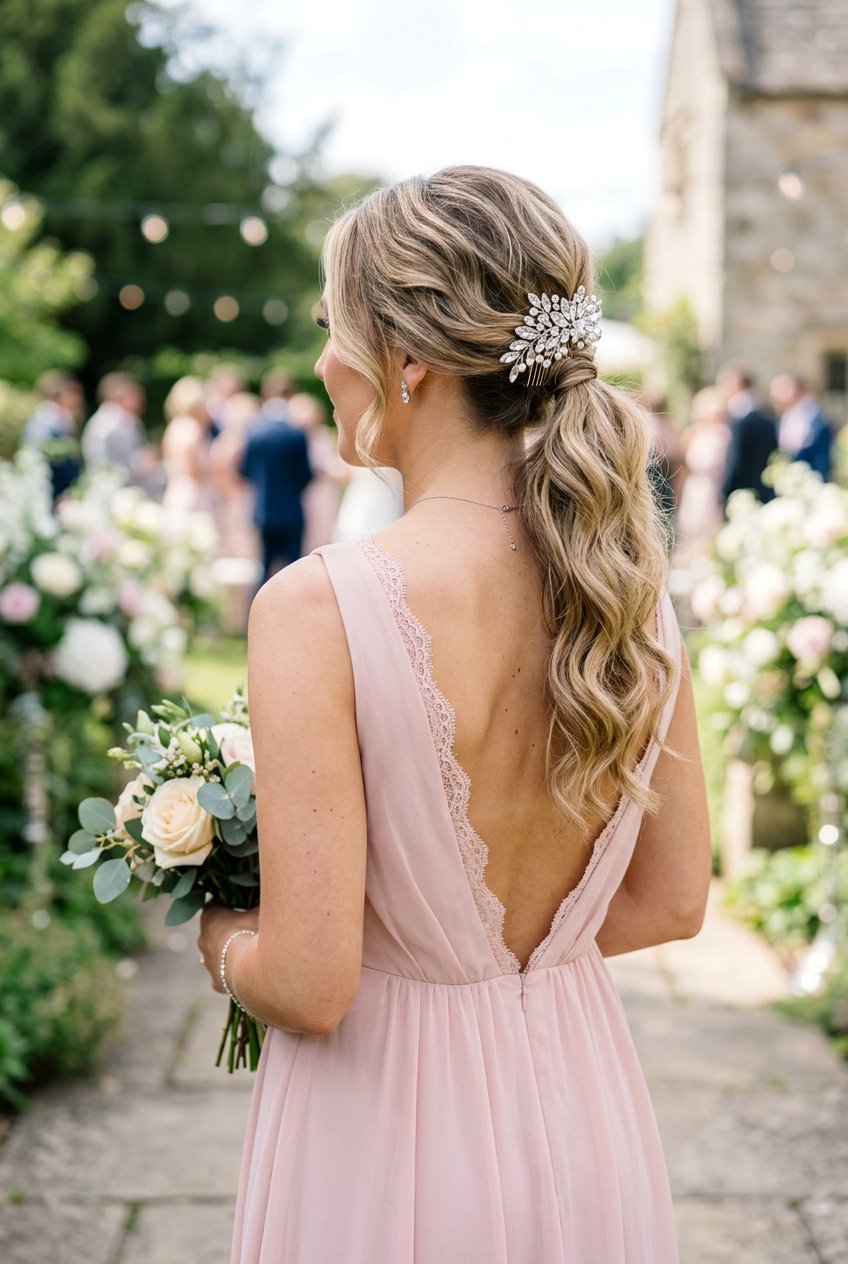 Low Ponytail With Hair Comb For Bridesmaids - 20 bridesmaid low ponytail hairstyle - 20 bridesmaid low ponytail hairstyle