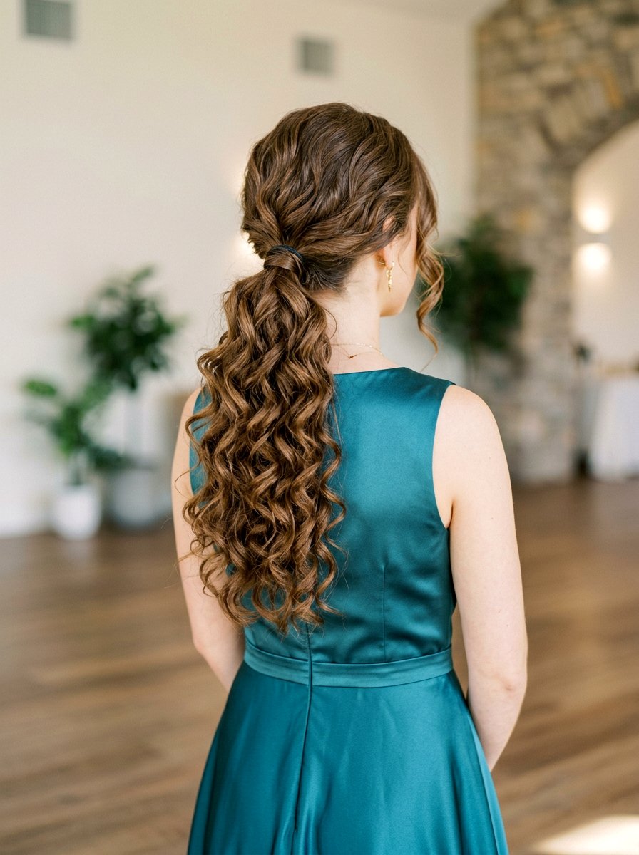 Low Ponytail With Loose Spiral Waves - 20 wedding guest low ponytail with waves - 20 wedding guest low ponytail with waves