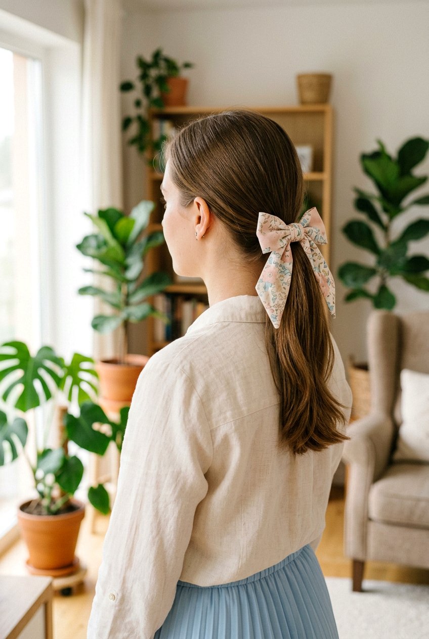 Low Ponytail With Ribbon For Brunch - 20 brunch ponytail hairstyles - 20 brunch ponytail hairstyles
