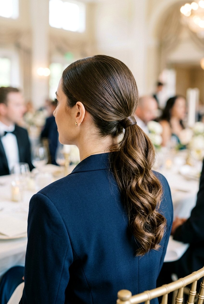 Low Ponytail With Soft Curls - 20 simple interview curls - 20 simple interview curls