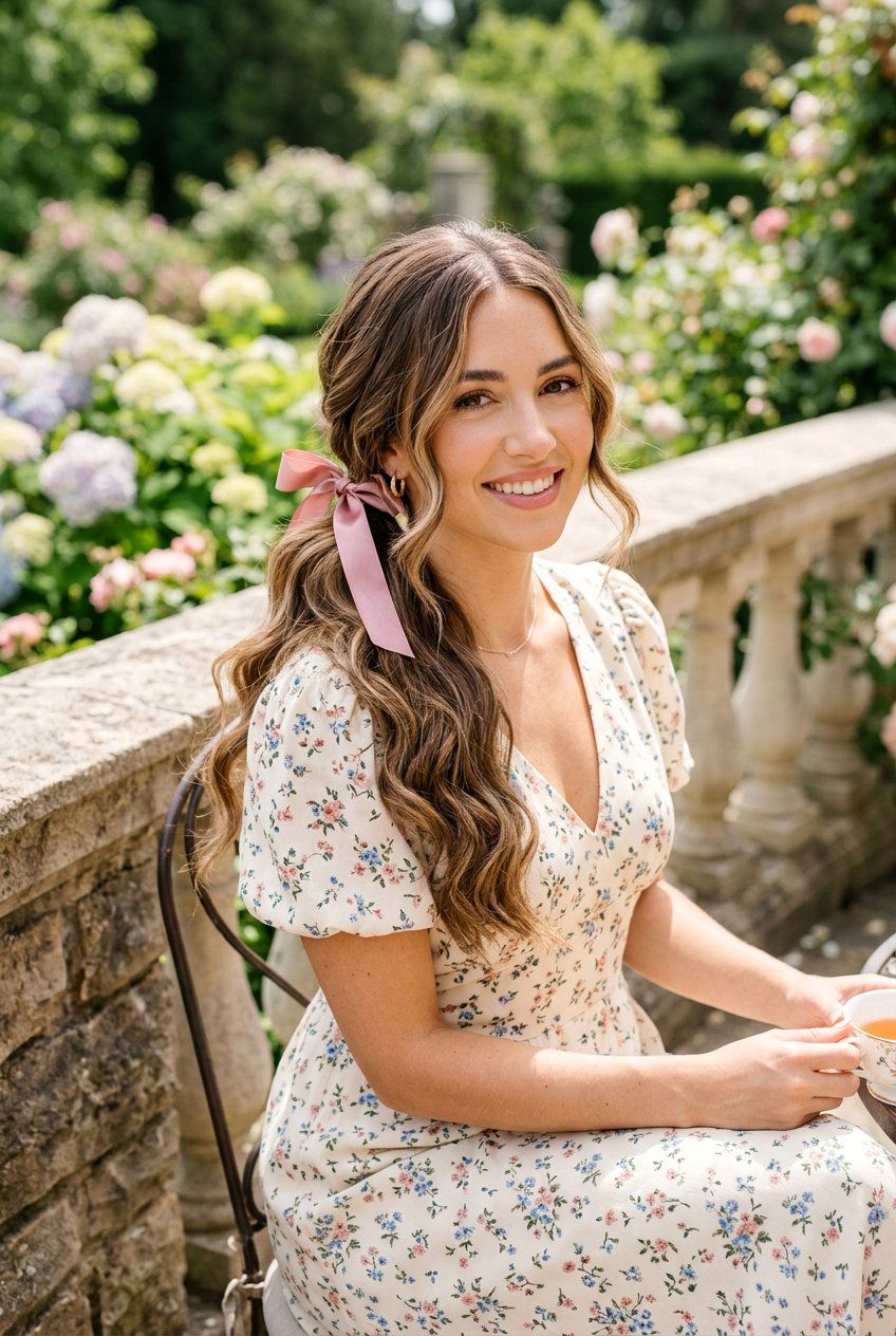 Low Ponytail With Soft Waves - 20 party hairstyles for long hair - 20 party hairstyles for long hair