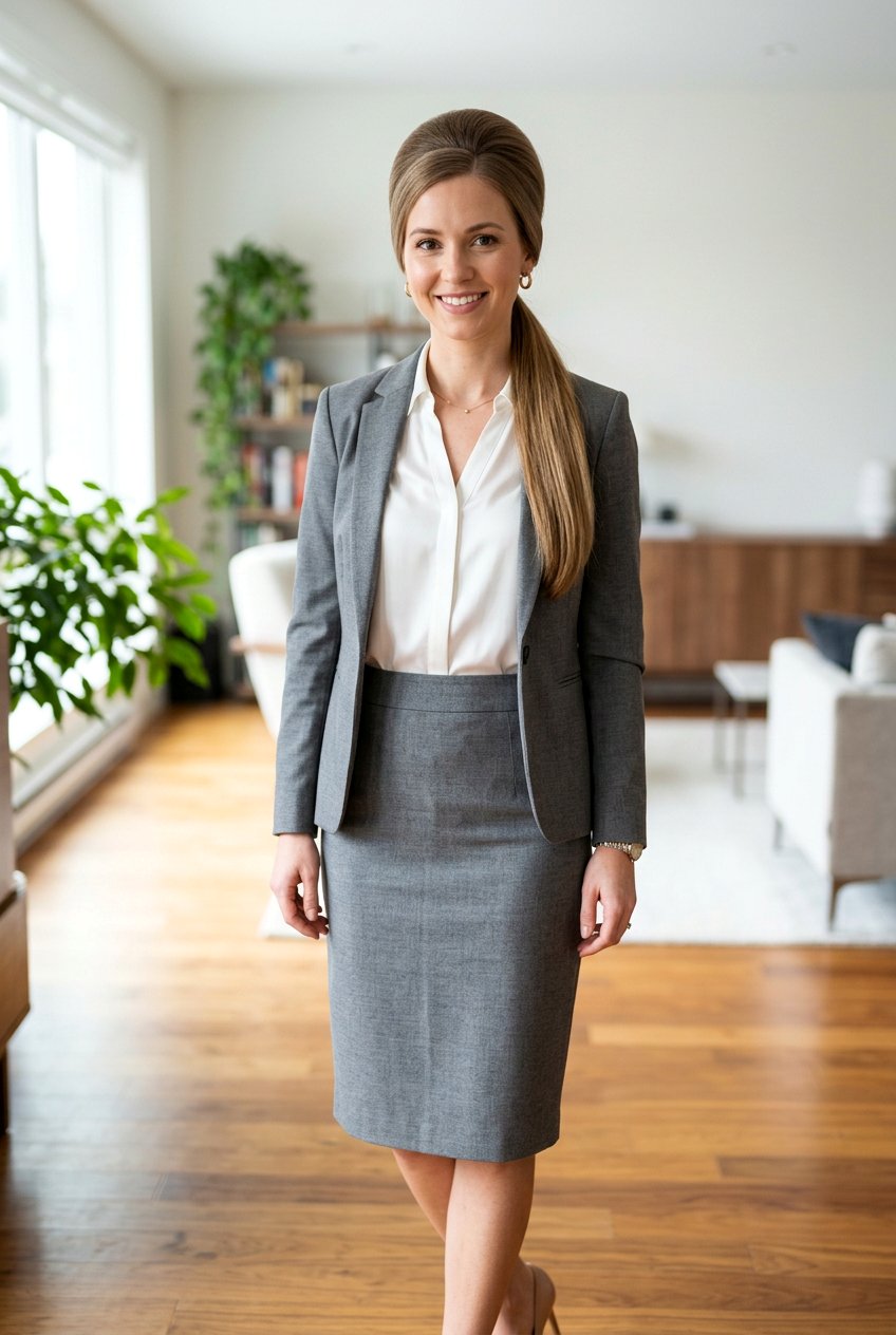 Low Ponytail With Volume At The Crown - 20 business casual ponytail hairstyle - 20 business casual ponytail hairstyle