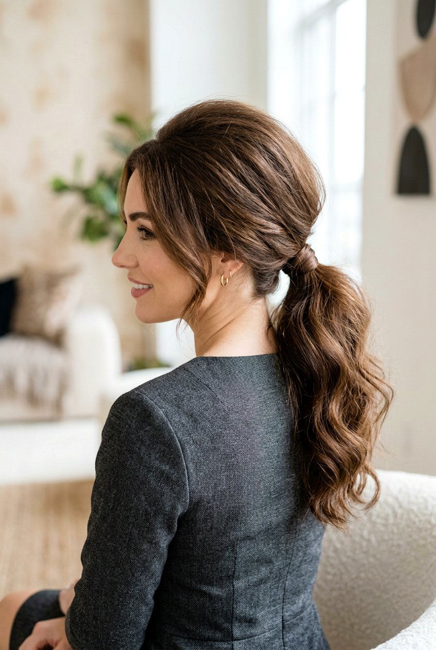 Low Ponytail With Volume - 20 corporate ponytail hairstyle - 20 corporate ponytail hairstyle