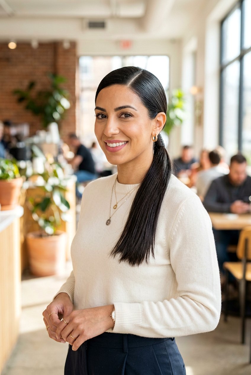 Low Ponytail with Side Part - 20 no braid hairstyles - 20 no braid hairstyles