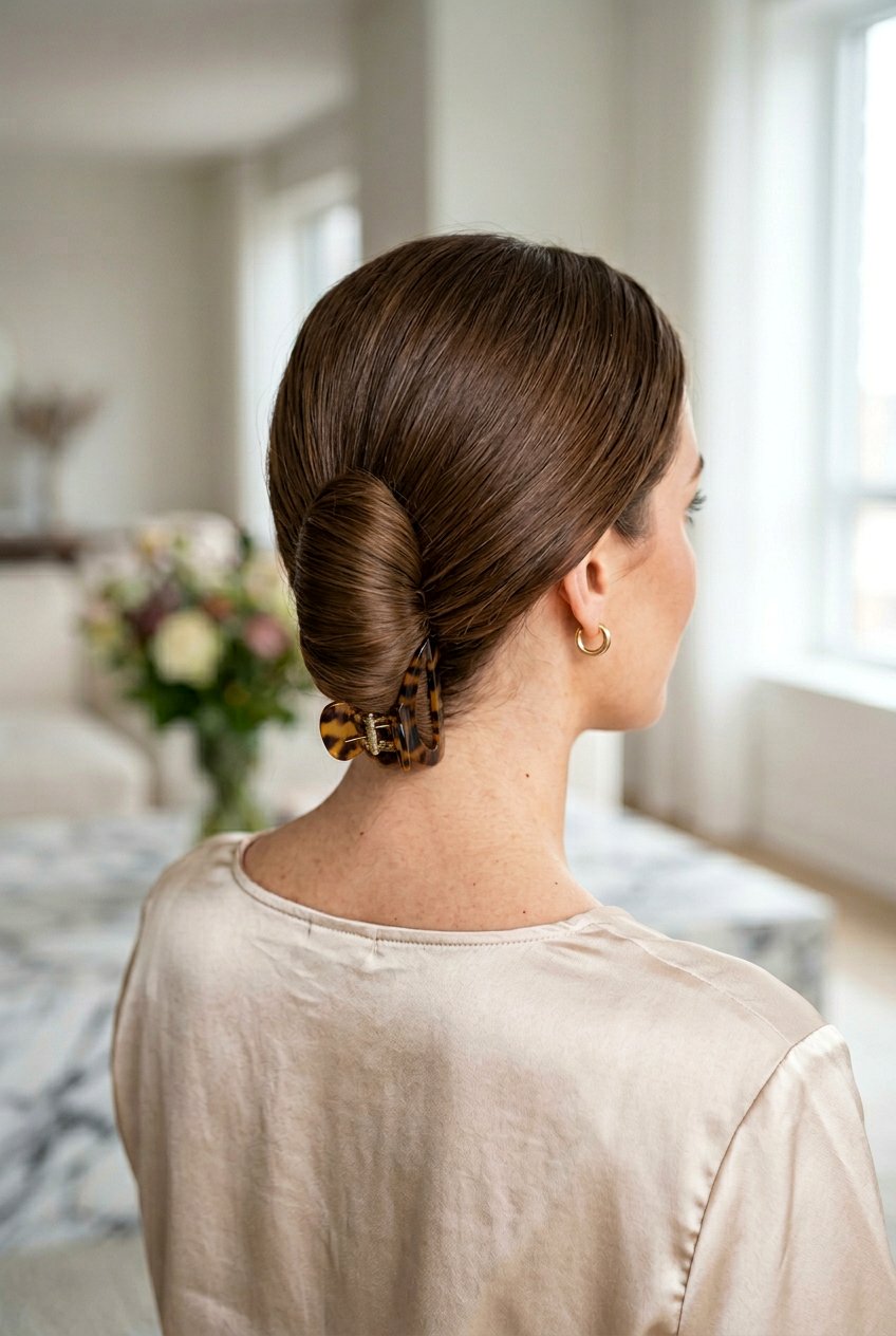 Low Roll Claw Clip Hairstyle - 20 best claw clip hairstyle ideas - 20 best claw clip hairstyle ideas