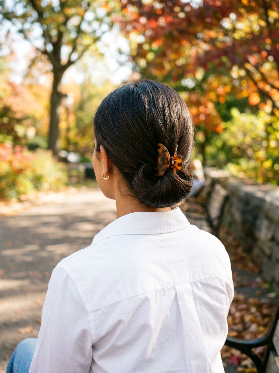 Low Rolled Claw Clip - 20 college girls easy claw clip hairstyle - 20 college girls easy claw clip hairstyle