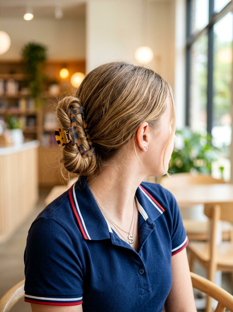 Low Rolled Claw Clip - 20 teen girls school hairstyle with claw clip - 20 teen girls school hairstyle with claw clip