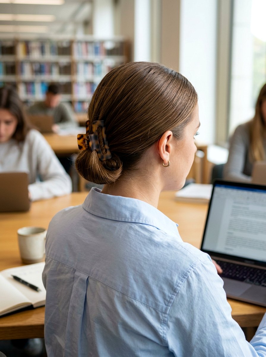 Low Rolled Claw Clip Hairstyle - 20 claw clip hairstyle for college girls - 20 claw clip hairstyle for college girls