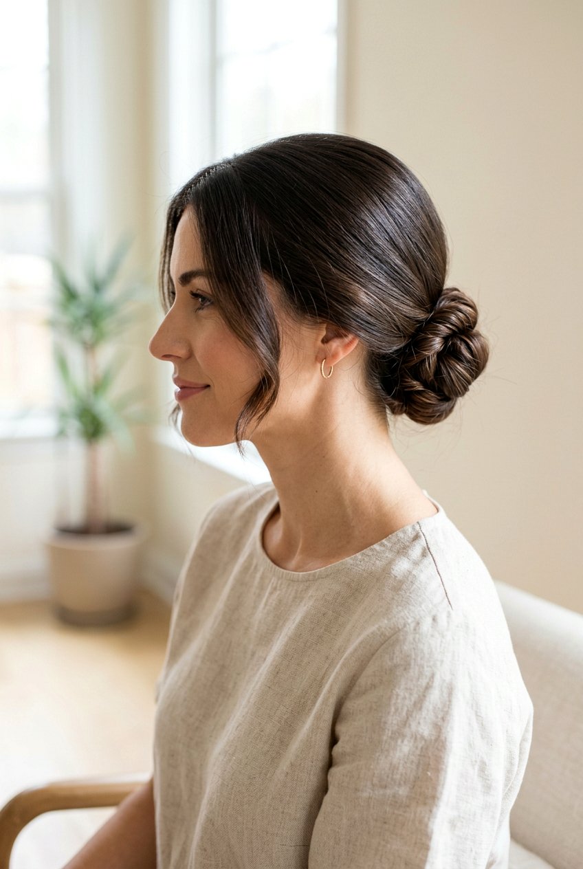 Low Rope Twist Bun - 20 rope twist bun hairstyle - 20 rope twist bun hairstyle