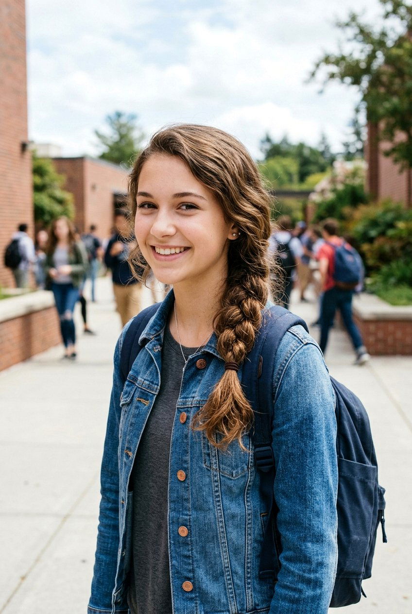 Low Side Braid For School Look - 20 simple school braid for girls - 20 simple school braid for girls