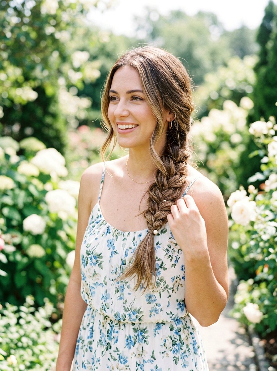 Low Side Braid For Summer - 20 hot weather hairstyles for women - 20 hot weather hairstyles for women