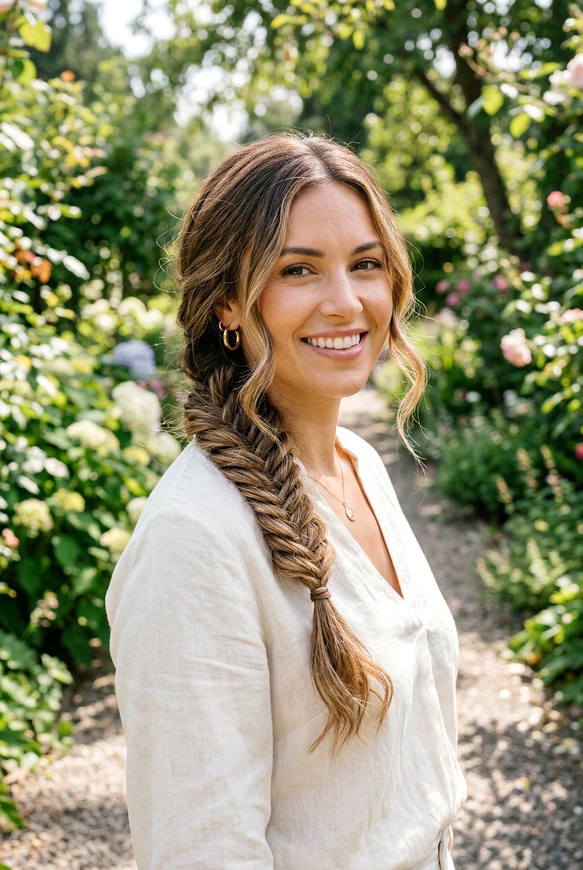 Low Side Braid for Family Photos - 20 family portrait hairstyles for women - 20 family portrait hairstyles for women
