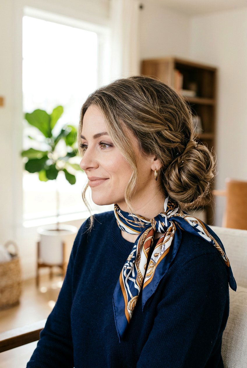 Low Side Bun - 20 school hairstyle for long thick hair - 20 school hairstyle for long thick hair