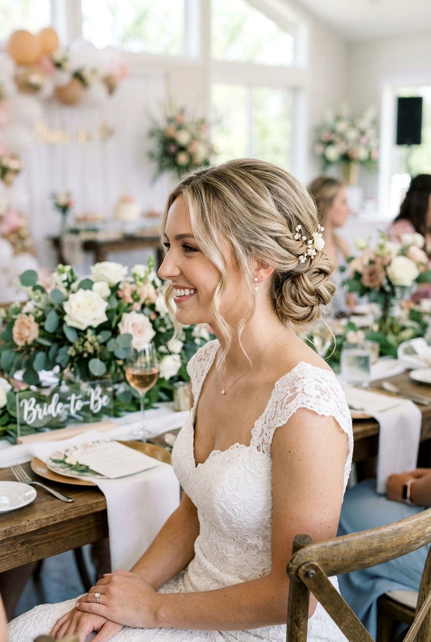 Low Side Bun For Bridal Shower - 20 bridal shower hairstyles - 20 bridal shower hairstyles