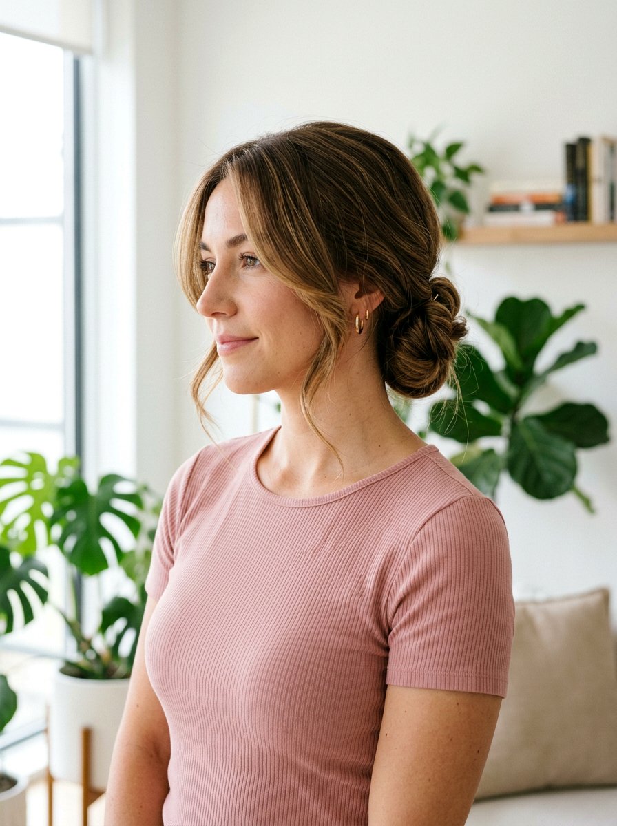 Low Side Bun Long Layers Interview - 20 interview hairstyle for long layers - 20 interview hairstyle for long layers