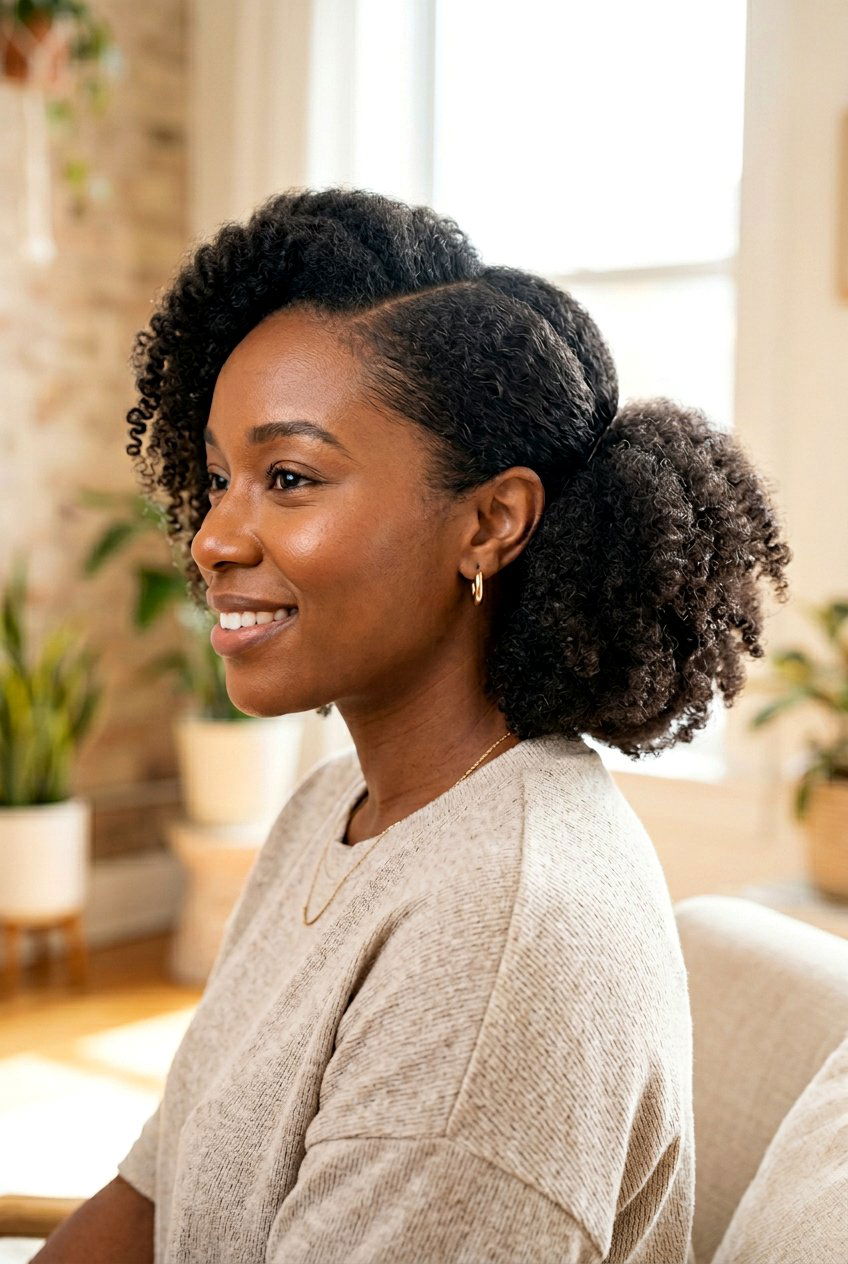 Low Side Part Puff - 20 natural hair side part puff - 20 natural hair side part puff