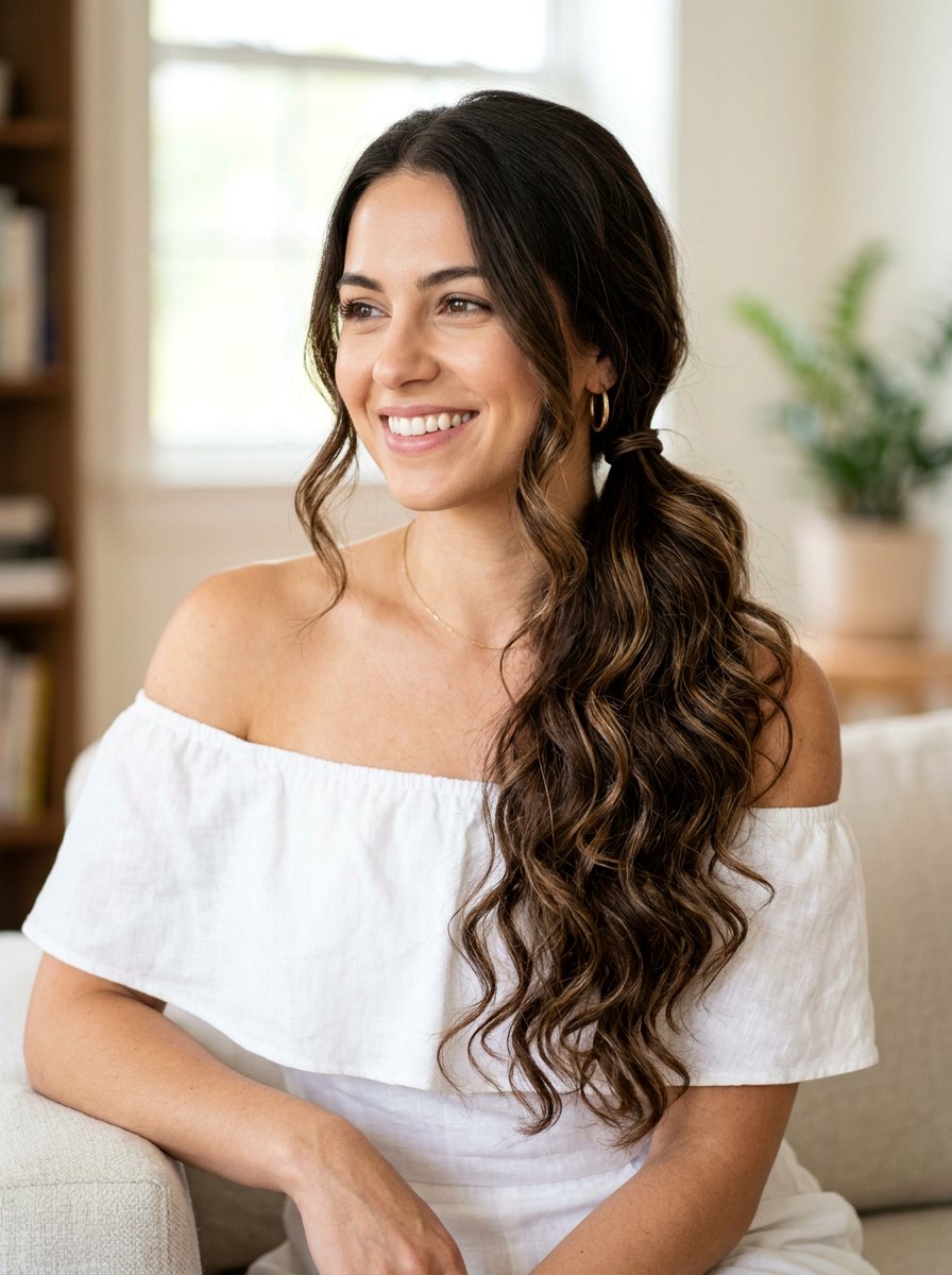 Low Side Ponytail For Photoshoot - 20 photo shoot ponytail hairstyle - 20 photo shoot ponytail hairstyle