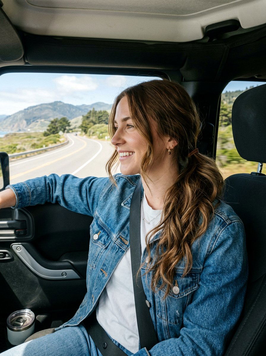 Low Side Ponytail For Road Trips - 20 road trip ponytail hairstyles - 20 road trip ponytail hairstyles