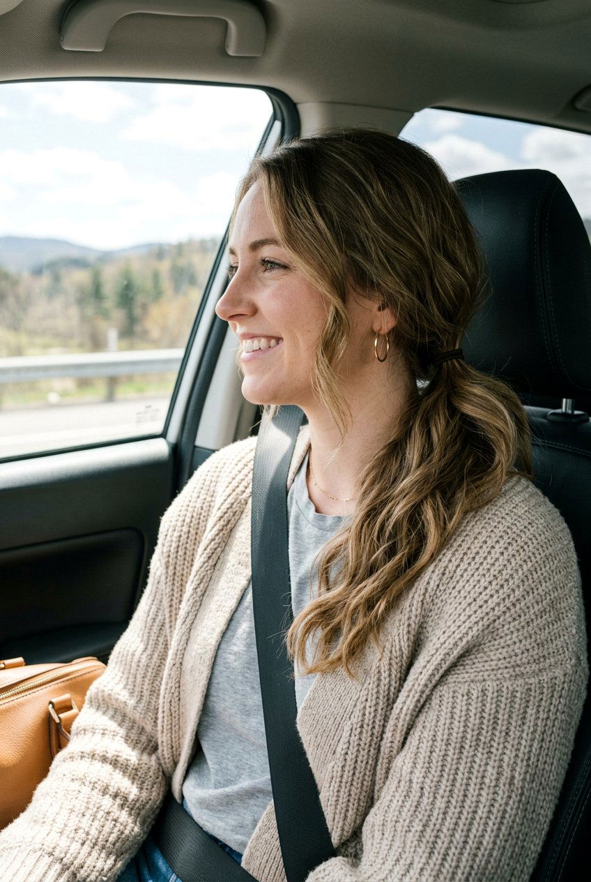 Low Side Ponytail Road Trip Hairstyle - 20 road trip hairstyles - 20 road trip hairstyles