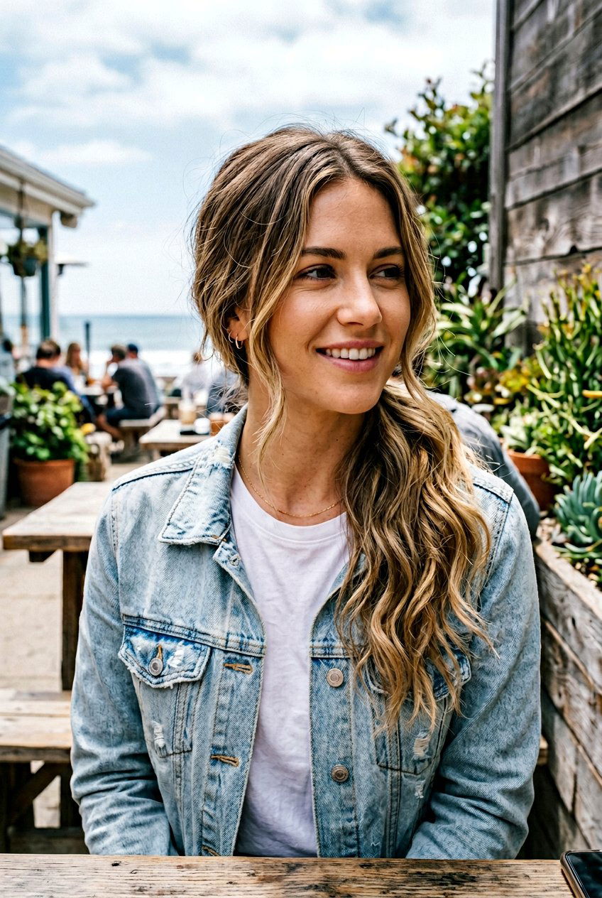 Low Side Ponytail With Saltwater Texture - 20 beach hairstyle with saltwater waves - 20 beach hairstyle with saltwater waves