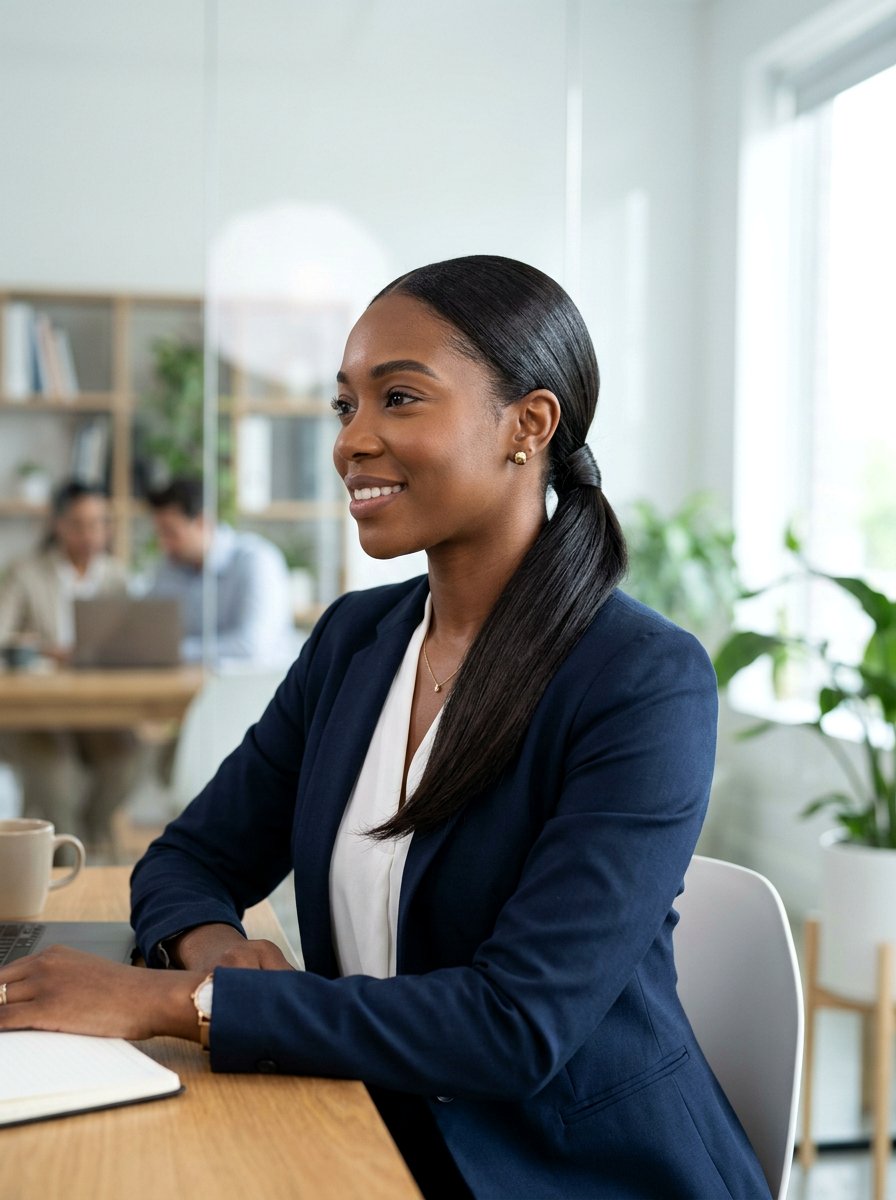 Low Silk Press Ponytail - 20 silk press ponytail hairstyle - 20 silk press ponytail hairstyle