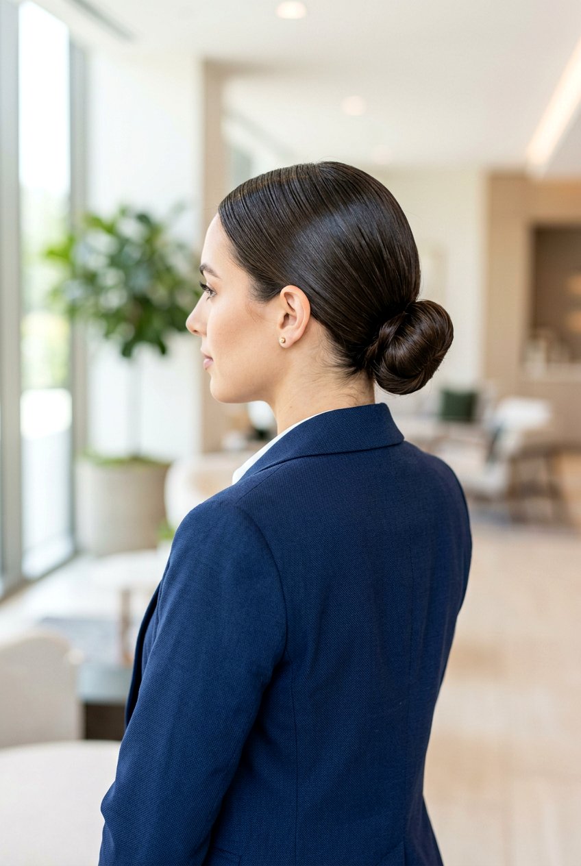 Low Sleek Bun - 20 no heat hairstyles - 20 no heat hairstyles