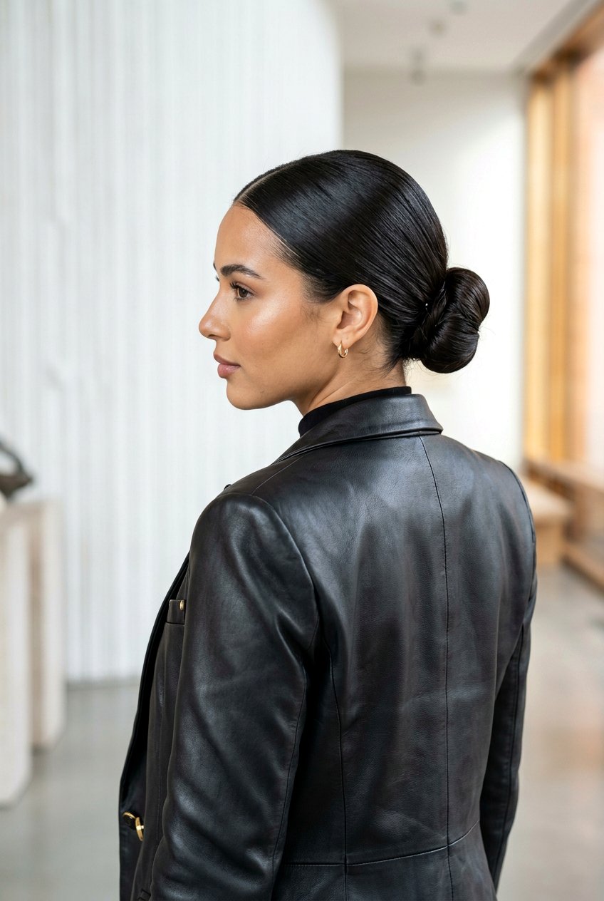 Low Sleek Bun - 20 concert bun hairstyles - 20 concert bun hairstyles