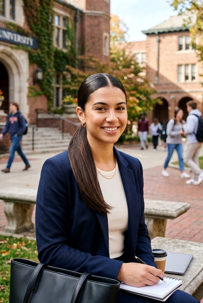 Low Sleek Campus Ponytail - 20 campus ponytail hairstyle - 20 campus ponytail hairstyle