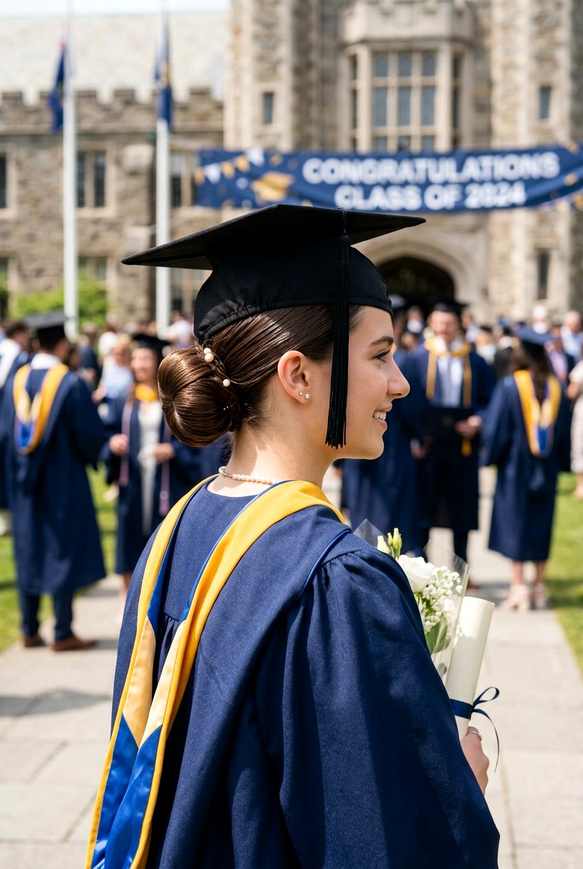 Low Sleek Chignon - 20 graduation hairstyle for teenage girls - 20 graduation hairstyle for teenage girls