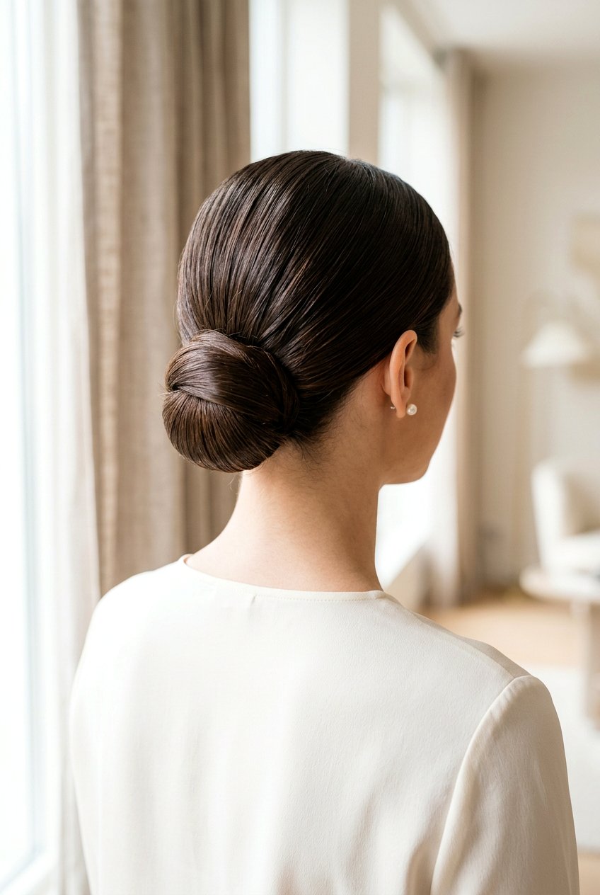 Low Sleek Chignon - 20 formal updo hairstyles - 20 formal updo hairstyles