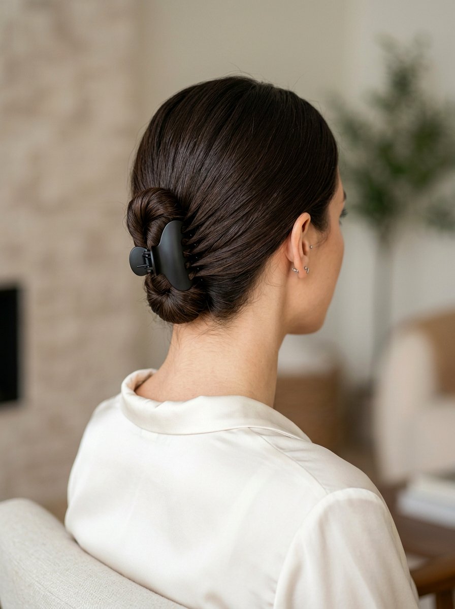 Low Sleek Claw Clip - 20 sleek claw clip twist hairstyle - 20 sleek claw clip twist hairstyle