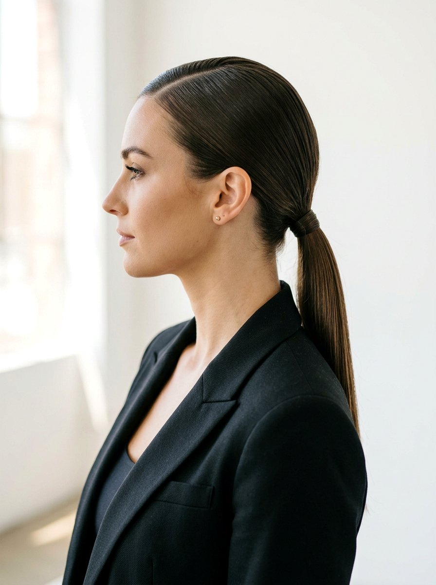 Low Sleek Ponytail - 20 easy sleek ponytail styling ideas - 20 easy sleek ponytail styling ideas