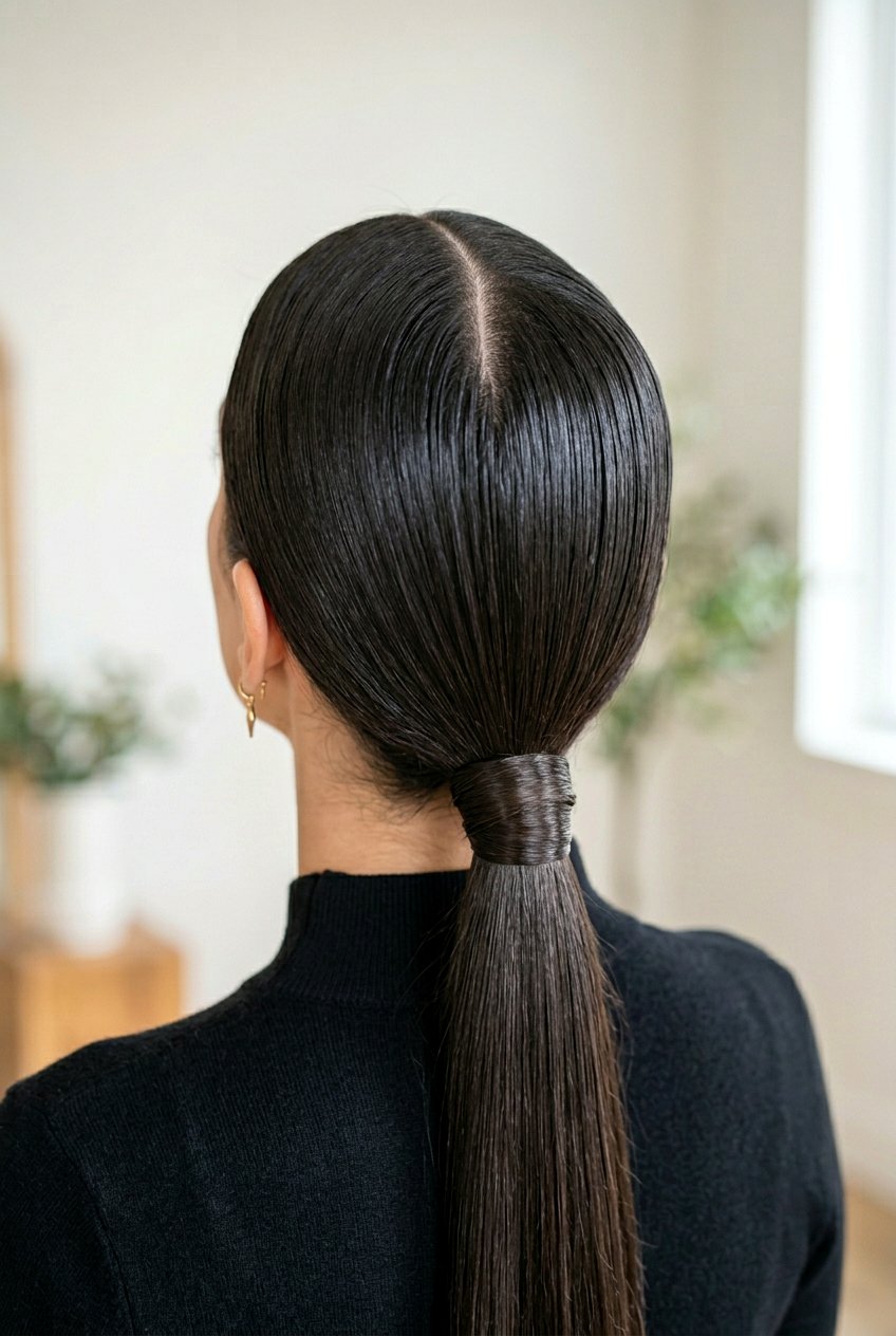 Low Sleek Ponytail For Parties - 20 party ponytail hairstyles - 20 party ponytail hairstyles