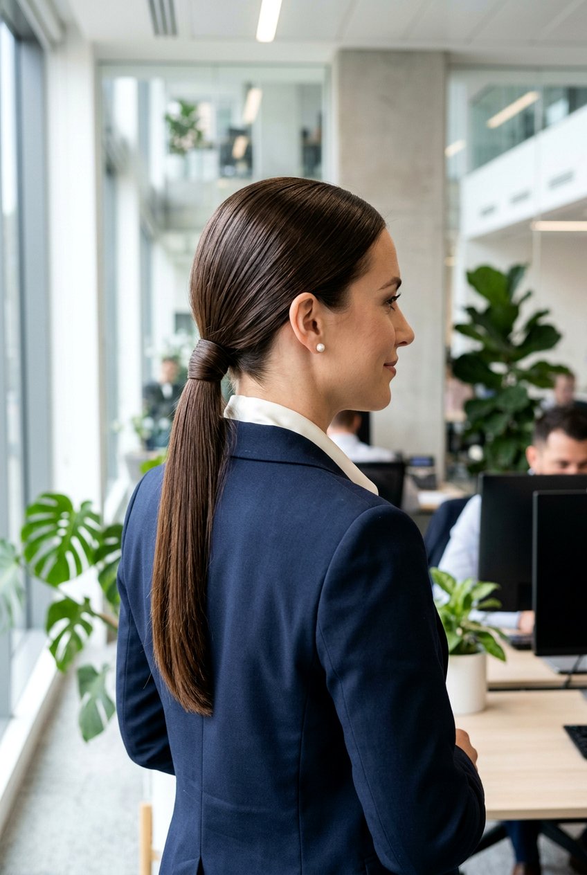 Low Sleek Ponytail For Work - 20 internship hairstyles for women - 20 internship hairstyles for women