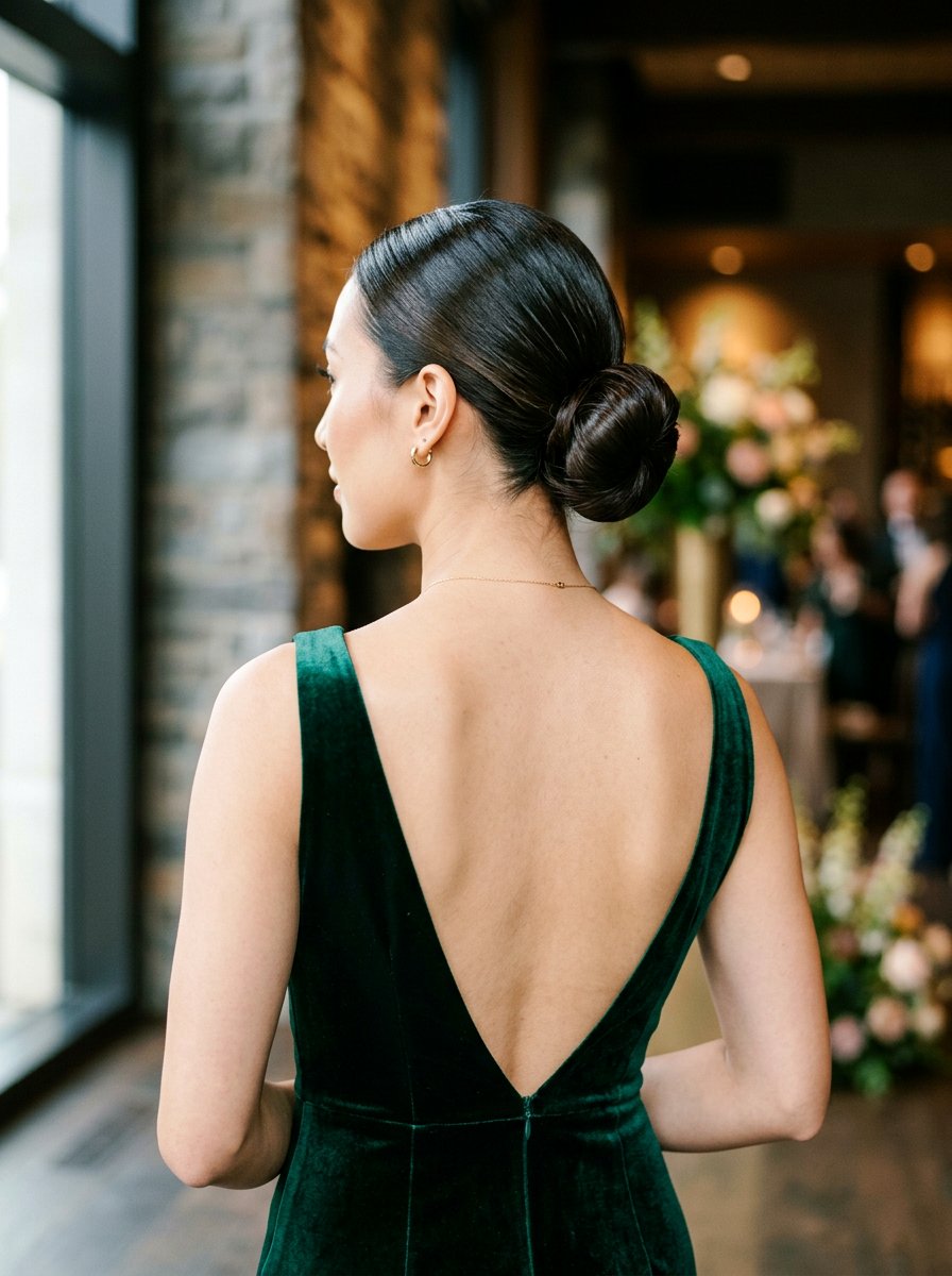 Low Sleek Top Knot - 20 party hairstyle with sleek top knot - 20 party hairstyle with sleek top knot