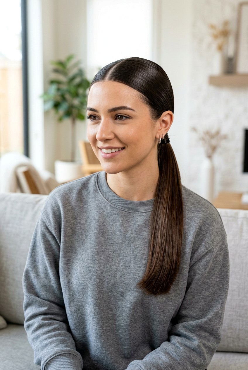 Low Slick Ponytail - 20 school hairstyle with slick ponytail - 20 school hairstyle with slick ponytail