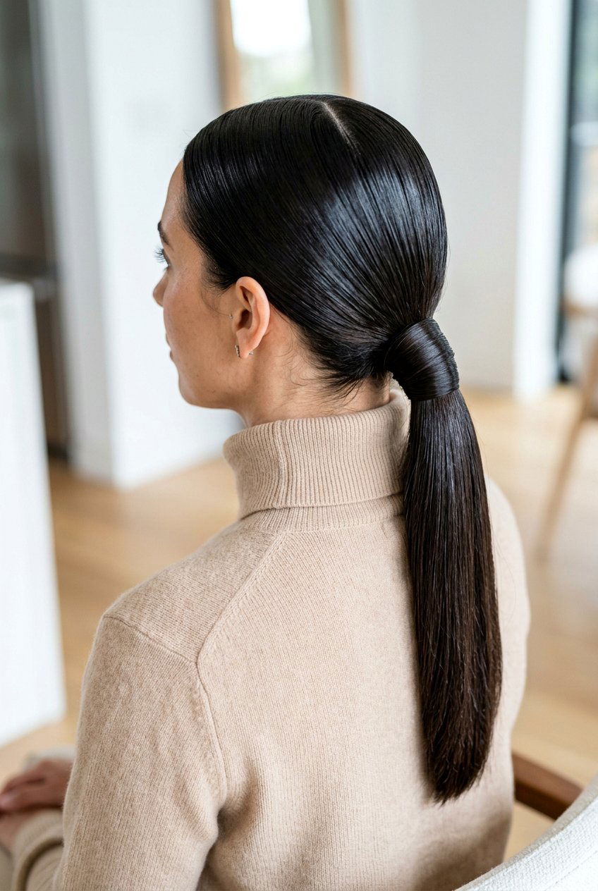 Low Slicked Back Ponytail - 20 polished old money ponytail - 20 polished old money ponytail