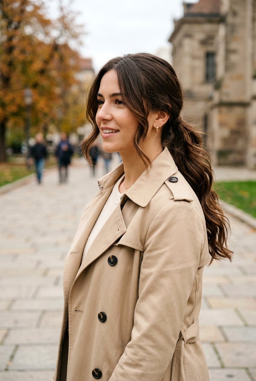 Low Slung Ponytail - 20 y2k ponytail with face framing strands - 20 y2k ponytail with face framing strands