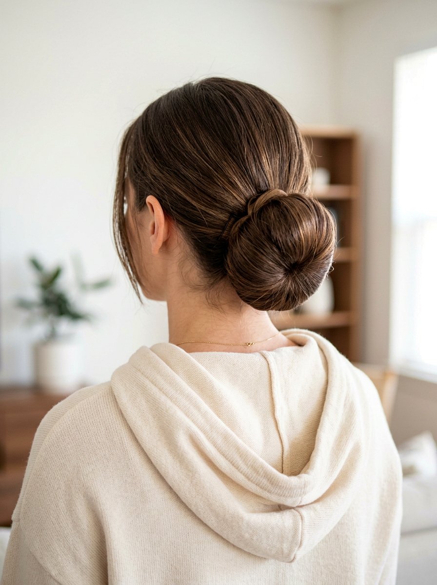 Low Sock Bun - 20 yoga hairstyle with low bun - 20 yoga hairstyle with low bun