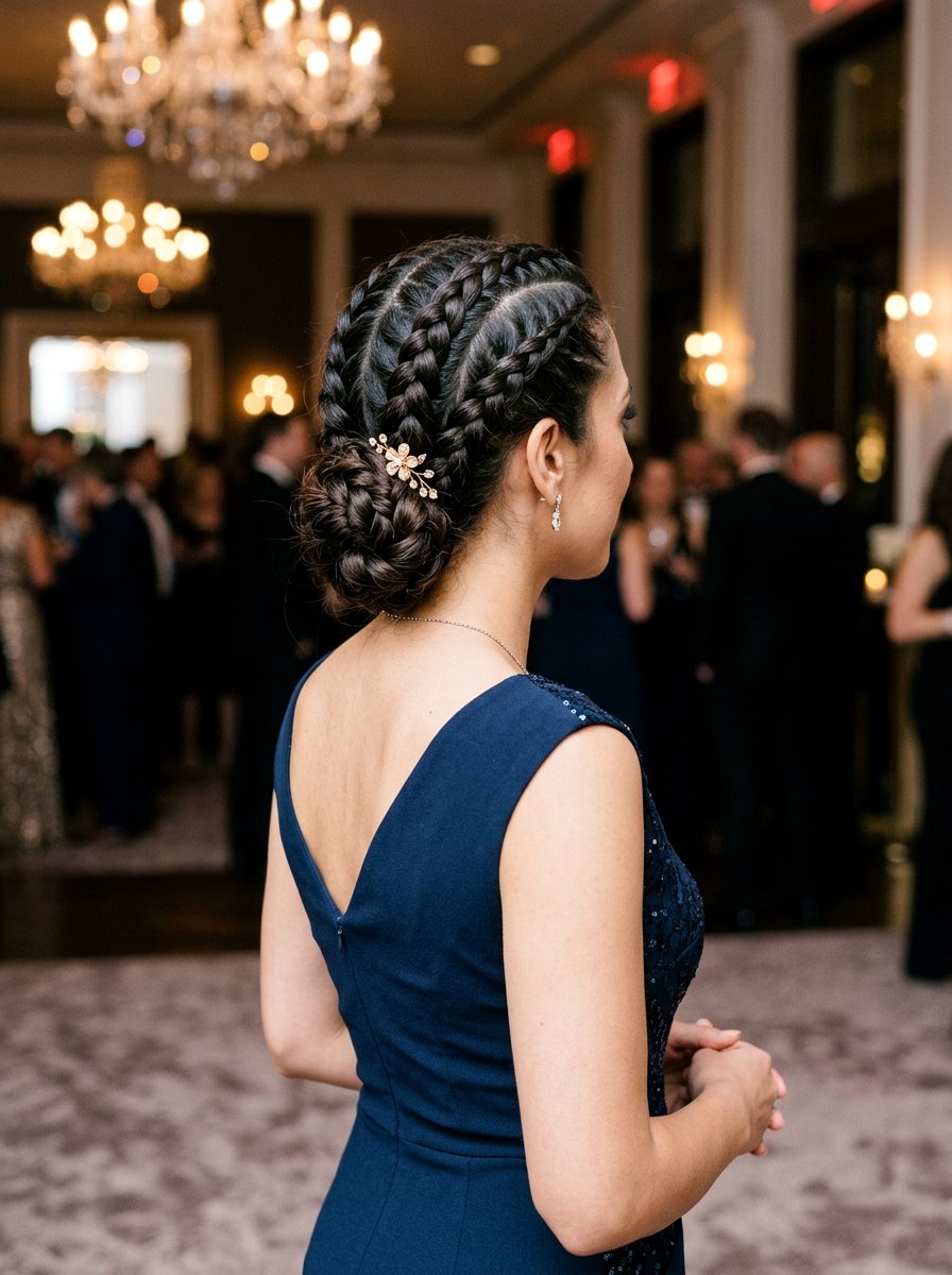 Low Stitch Braid Bun - 20 stitch braids into bun - 20 stitch braids into bun