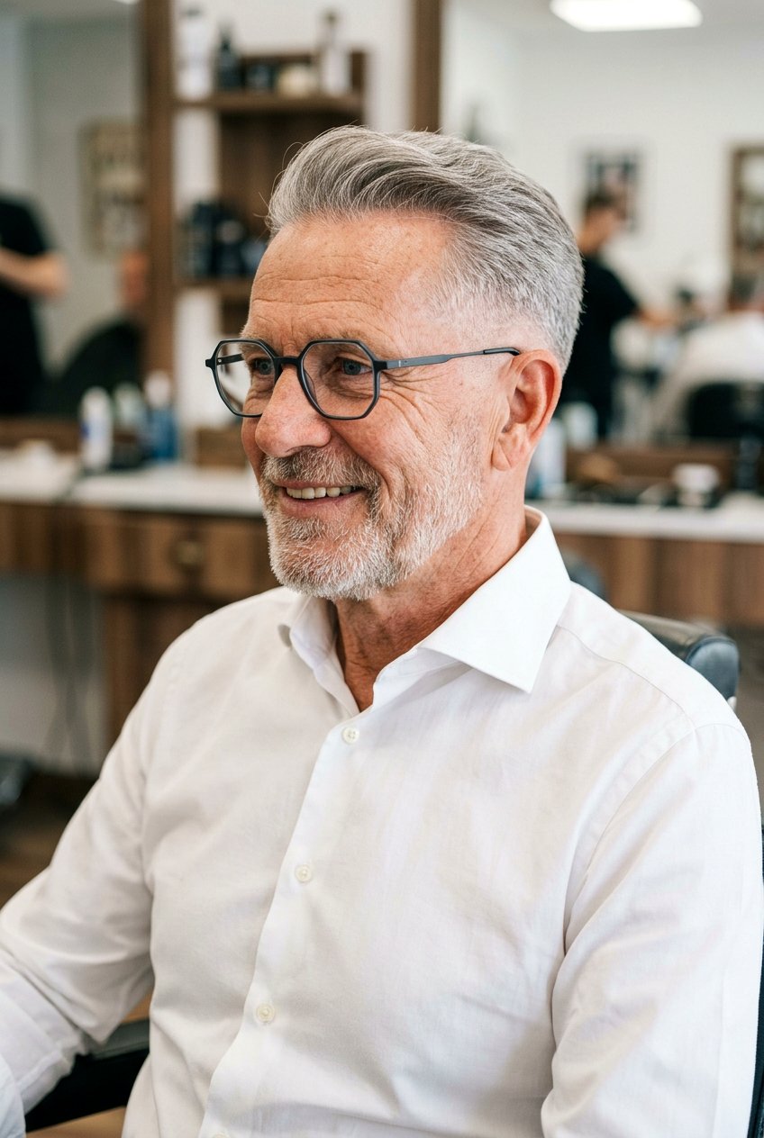 Low Taper Fade - 20 mens haircut for older men with glasses - 20 men’s haircut for older men with glasses